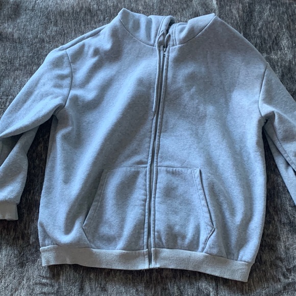 Oversized Grey Zip-Up Hoodie Size L - Picture 1 of 2